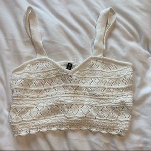 White crochet crop top
